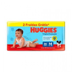 Fralda Huggies Tripla ProteÇÃo Mega M 36un