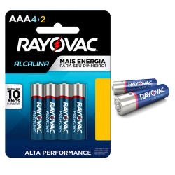 Pilha Rayovac Alcalina Aaa Palito Leve 6 Pague 4un