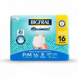 Roupa Íntima Bigfral Moviment Unissex P/m 16un