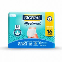 Roupa Íntima Bigfral Moviment Unissex G/xg 16un