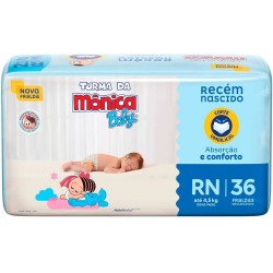Fralda Turma Da MÔnica Jumbo RecÉm Nascido 36un