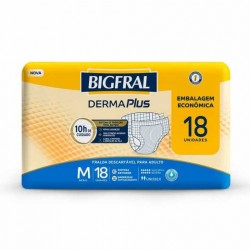 Fralda Bigfral Derma Plus EconÔmica M 18un