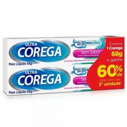 Corega Ultra Creme Sem Sabor 68g 2un