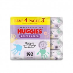 LenÇo Umedecido Huggies Rosto E Corpo 48un Leve 4 Pague 3
