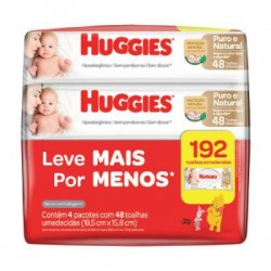 LenÇo Umedecido Huggies Puro E Natural Lv Mais P/menos 192un