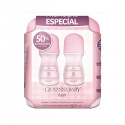 Desodorante Giovanna Baby F Roll-on Classic 2un 50ml