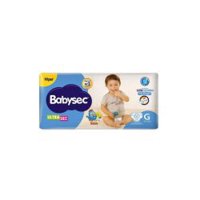 Fralda Babysec Ultra Hiper G 60und. 60 Unidades Supergel Absorvente_#44; Ajuste Anatômico E Indicador De Umidade Em Algu