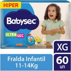 Fralda Babysec Ultra Hiper Xg 56und. 56 Unidades Supergel Absorvente_#44; Ajuste Anatômico E Indicador De Umidade Em Alg