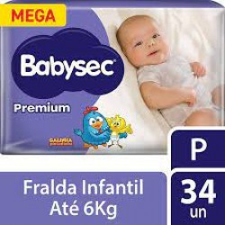 Fralda Babysec Premium Mega P 34un