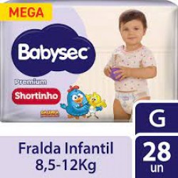 Fralda Babysec Premium Shortinho Mega G 24un