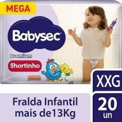 Fralda Babysec Premium Shortinho Mega Xxg 20un