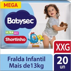 Fralda Babysec Ultra Shortinho Mega Xxg 20un