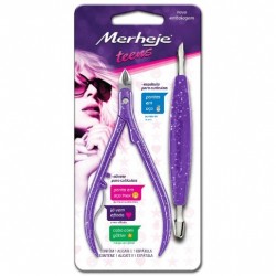 Alicate De CutÍculas Merheje Teens +espÁtula Roxo