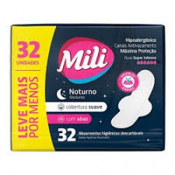 Absorvente Mili Noturno Suave Abas 32un