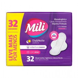 Absorvente Mili Dia E Noite Suave Abas 32un