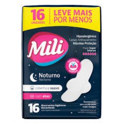 Absorvente Mili Noturno Suave Abas 16un