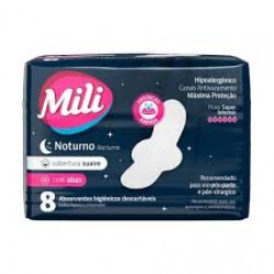 Absorvente Mili Noturno Suave Abas 8un