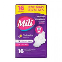 Absorvente Mili Dia E Noite Suave Abas 16un