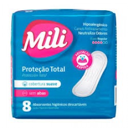 Absorvente Mili ProteÇÃo Total Suave Sem Abas 8un