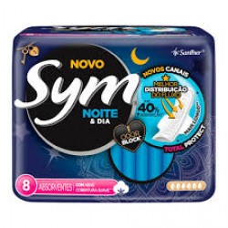 Absorvente Sym Noite E Dia Seca Com Abas 8un
