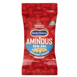 Amendoim Amindus Torrado Sem Pele E Sem Sal 90g