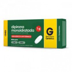 Dipirona Monoidratada 1 G ? Caixa Com 10 Comprimidos (genérico). Analgésico/antitérmico Conforme Bula. Consulte A Bula E