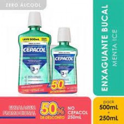 Enxaguante Bucal Cepacol Menta Ice Zero 500ml+ 1un 250ml