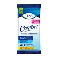 Toalha Umedecida Tena Confort Compacta Extrato AlgodÃo 40un