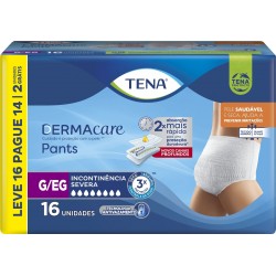 Roupa Íntima Tena Pants Dermacare G/eg Leve 16 Pague 14