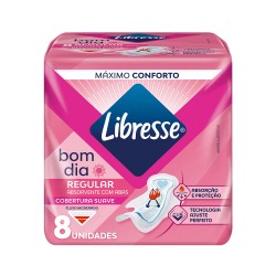Absorvente Libresse Bom Dia Regular Suave Com Abas 8un