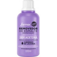 Removedor De Esmalte Farmax Cheirinho Lavanda 100ml Sem Acetona