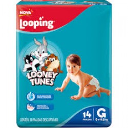 Fralda Looping Looney Tunes Jumbinho G 14un
