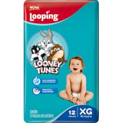 Fralda Looping Looney Tunes Jumbinho Xg 12un