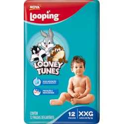 Fralda Looping Looney Tunes Jumbinho Xxg 12un