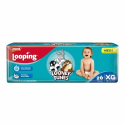 Fralda Looping Looney Tunes Mega Xg 22un