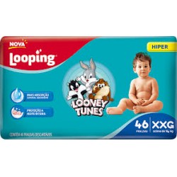 Fralda Looping Looney Tunes Hiper Xxg 38un