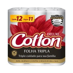 Papel HigiÊnico Cotton Leve 12un Pague 11un Folha Tripla 20m