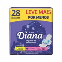 Absorvente Diana Noturno Suave Com Abas 28un