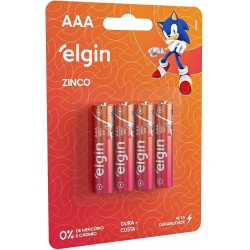 Pilha Elgin Zinco Palito Aaa 4un