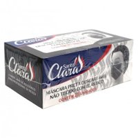 MÁscara DescartÁvel Santa Clara Preta 25un