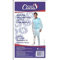 Avental DescartÁvel Santa Clara Com Manga Tnt G.20