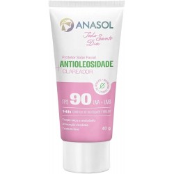 Protetor Solar Anasol F Fps90 Antioleosidade Clareador 40g