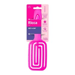 Escova Para Cabelo Ricca Flex Wet _ Dry Rosa Ref.812