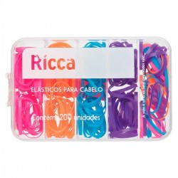 ElÁstico De Cabelo Ricca Coloridos 200un Ref.3345