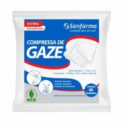 Compressa De Gaze Sanfarma EstÉril 11 Fios 5un
