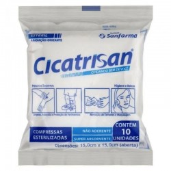 Compressa De Gaze Cicatrisan Sanfarma EstÉril 10un
