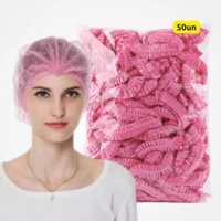Touca DescartÁvel Ntflex Sanfonada Tnt Rosa 50un 2156