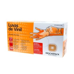 Luva De Vinil Descarpack Com Talco G 100un