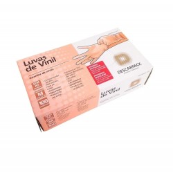 Luva De Vinil Descarpack Sem Talco M 100un
