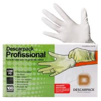 Luva LÁtex Descarpack Profissional Com PÓ M 100un
